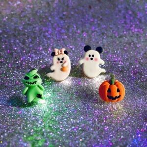 Disney Halloween Mini Magnets, Mickey Minnie Ghost Oogie Boogie Kawaii Set Of 4